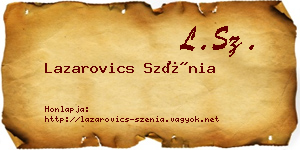 Lazarovics Szénia névjegykártya